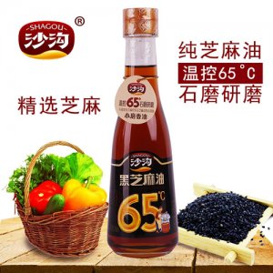 沙沟纯黑芝麻油216ml