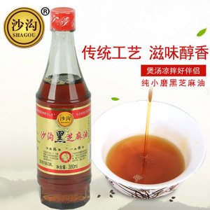 沙沟纯黑芝麻油380ml