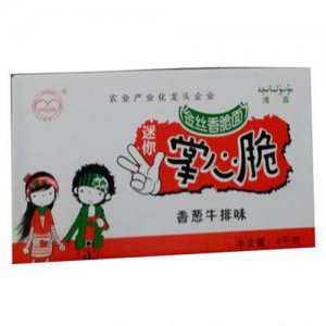 胖老总迷你掌心脆香葱牛排味方便面箱装