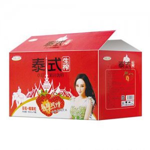绿山园草莓味果汁饮料箱装500ml