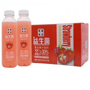 惠康食品益生菌复合草莓果汁饮料500mlx15瓶