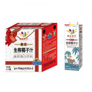 百果坊1L方瓶生榨椰子汁6瓶装