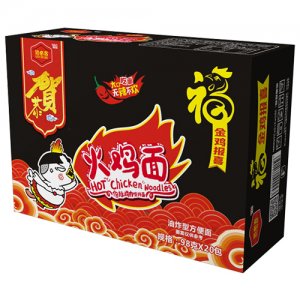 洛必客火鸡面倍辣鸡肉味拌面油炸方便面箱装98gx20包