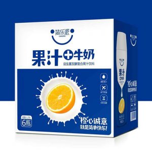 简乐派橙汁牛奶复合果汁饮料1.25Lx6瓶