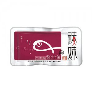 凌妹休闲食品牛肉味酱汁鱼16g