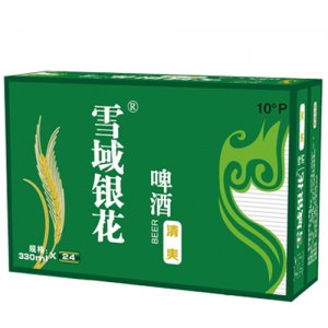 雪域银花10度雪域银花清爽啤酒箱装330mlX24
