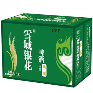 雪域银花10度雪域银花清爽啤酒箱装500mlX12