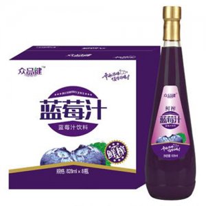 健源鲜榨蓝莓汁828ml×8瓶