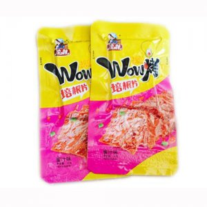 凌妹休闲食品wow烤培根片蜜汁味22g