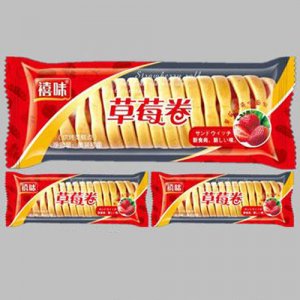 龙海禧味草莓卷面包