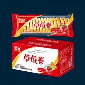 龙海禧味草莓卷面包箱装