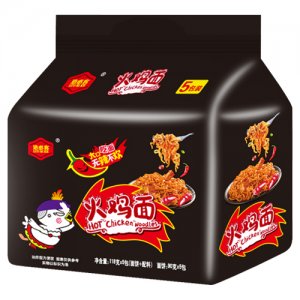 洛必客火鸡面倍辣鸡肉味拌面超值5包实惠装140gx5包