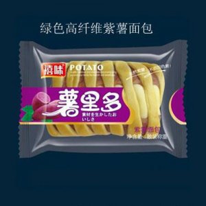 龙海禧味绿色薯里多紫薯面包