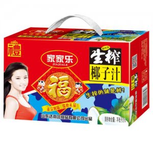 家家乐生榨椰子汁饮料椰汁果肉型植物蛋白饮料红礼盒装