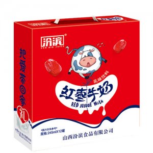 汾滨红枣牛奶饮料245mlx12罐