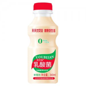 优贝安乳酸菌饮品草莓味340ml