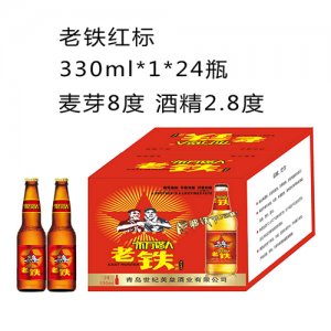 东方猎人老铁红标啤酒330mlx24瓶