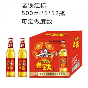 东方猎人老铁红标啤酒500mlx12罐