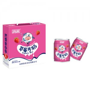 汾滨草莓牛奶245mlx12罐