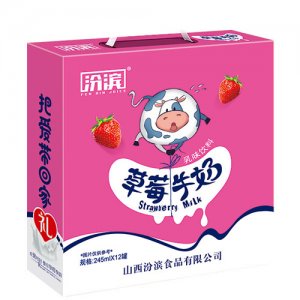 汾滨草莓牛奶饮料245mlx12罐