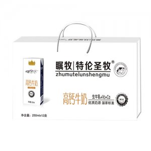 瞩牧特伦圣牧高钙牛奶250mlx12盒