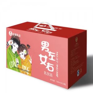 巨强男左女右酸奶饮品箱装