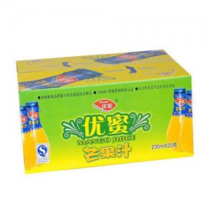 优蜜芒果汁兰标包装230ml