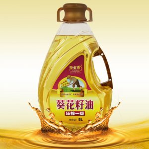 玉金香压榨一级葵花籽油异形桶5L