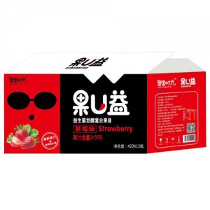 聚果时光果U益益生菌发酵复合果昔草莓味420mlx15瓶