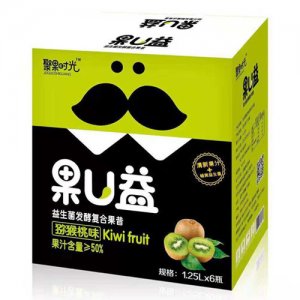 聚果时光果U益益生菌发酵复合果昔猕猴桃味1.25Lx6瓶