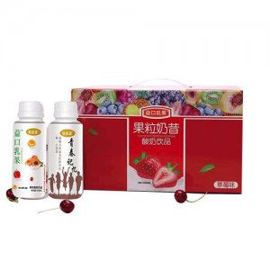 益口乳果果粒奶昔酸奶饮品草莓味礼盒