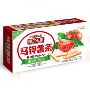 啤尔卡斯90g盒装马铃薯条番茄味