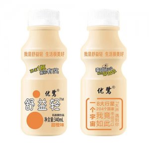 优鹭舒益轻乳酸菌饮品甜橙味340mlx2瓶