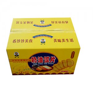 奶油馍片4500克纸箱包装黄色装