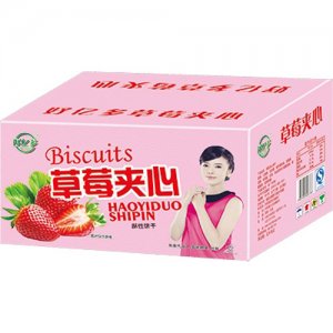 好亿多草莓夹心饼干箱装