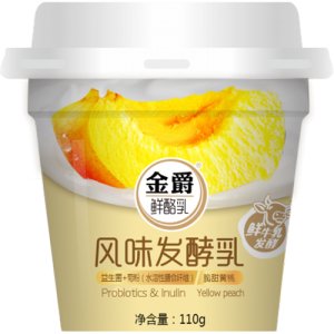 友芝友金爵风味发酵乳110g黄桃味