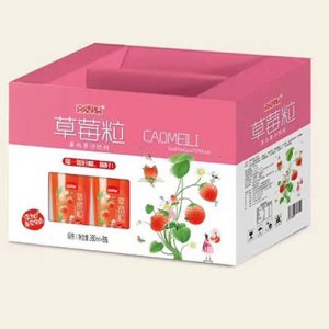 喜爱果园草莓粒果汁饮料380mlx8瓶