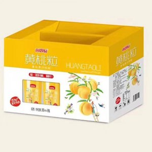 喜爱果园黄桃粒果汁饮料380mlx8瓶