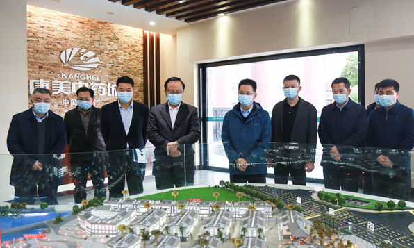 揭阳市政协主席崔建军一行莅临普宁康美中药城参观考察