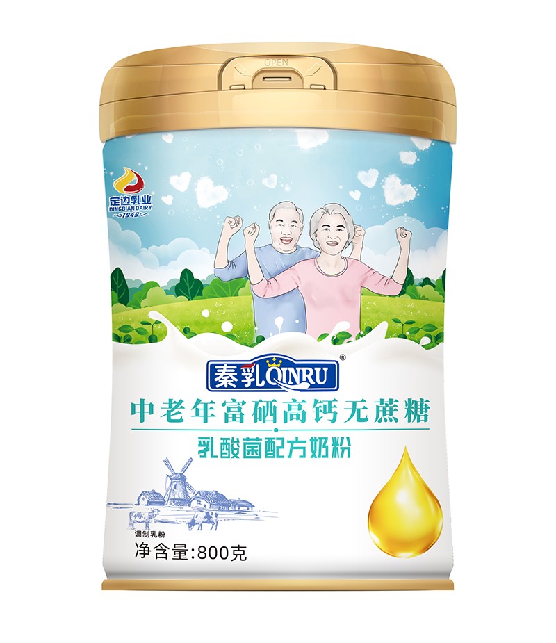 秦乳中老年富硒高钙无蔗糖乳酸菌配方奶粉 800克.jpg