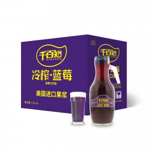千百知进口果浆1.5L玻璃瓶蓝莓汁OEM代加工