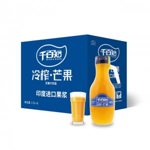 千百知进口果浆1.5L玻璃瓶芒果汁贴牌定制代加工