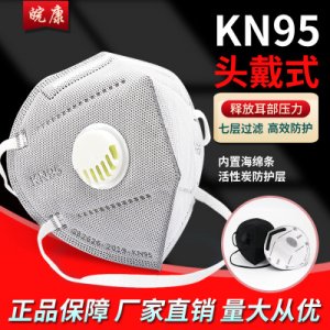 kn95头戴式带呼吸阀活性炭口罩可OEM/ODM代工