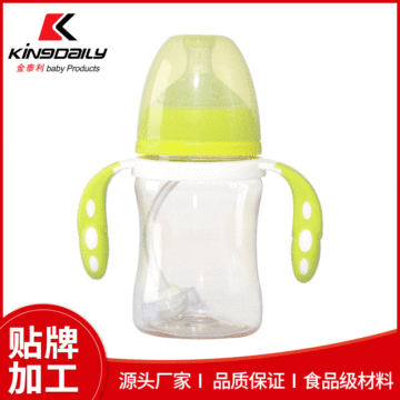 防滑耐摔防胀气直身PP奶瓶可OEM/ODM代工