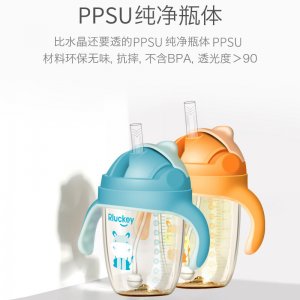 乐起广口径PPSU防喷吸管水杯OEM/ODM