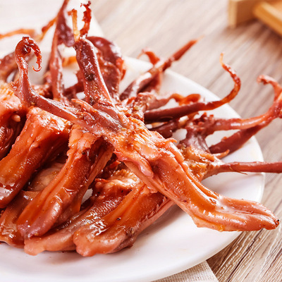 阿卜香辣鴨舌180g 精武鹵味熟食鹵鴨舌腿散裝零食 批發OEM/ODM定制代加工