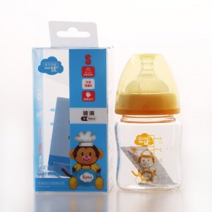  120ml&180ml&240ml婴儿防胀气宽口径玻璃奶瓶OEM/ODM定制代加工