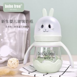 舒心比比婴儿宽口径高硼硅玻璃奶瓶OEM/ODM代加工