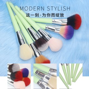 雅梅绿色单只化妆刷OEM/ODM代加工