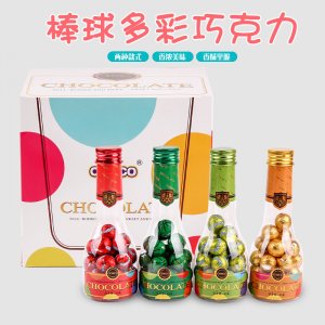 小香槟瓶多彩脆皮巧克力豆糖果加工贴牌OEM/ODM